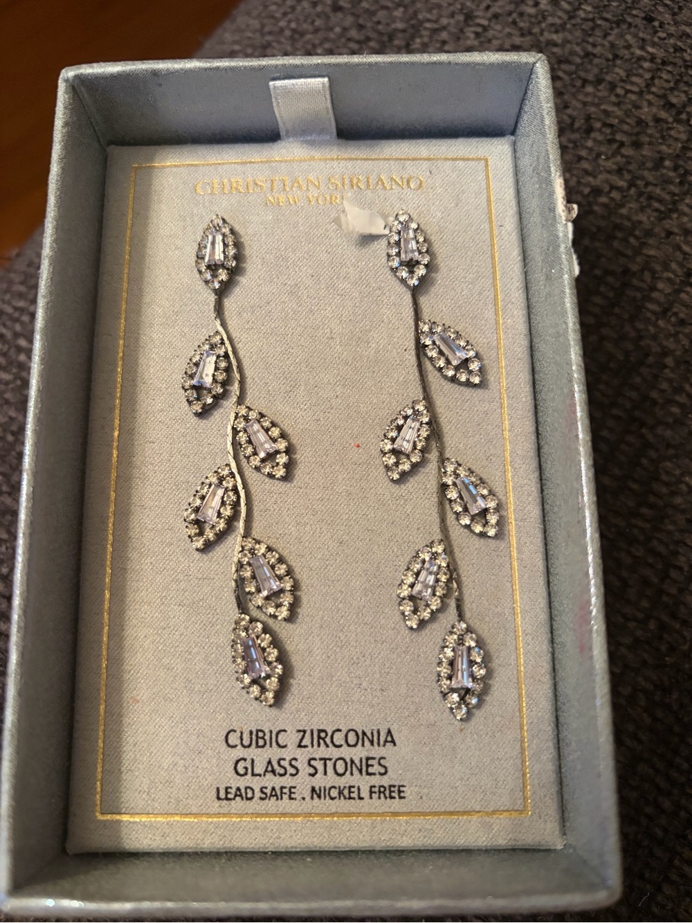 Earrings Christian Siriano New York cubic zirconia glass stones
